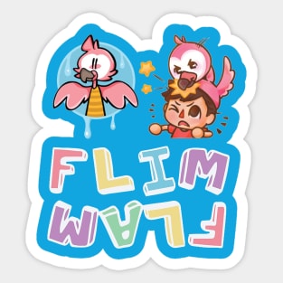 Flim Flam Flamingo Funny Sticker